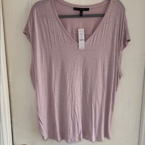 White House Black Market Soft Pink V-Neck Tee